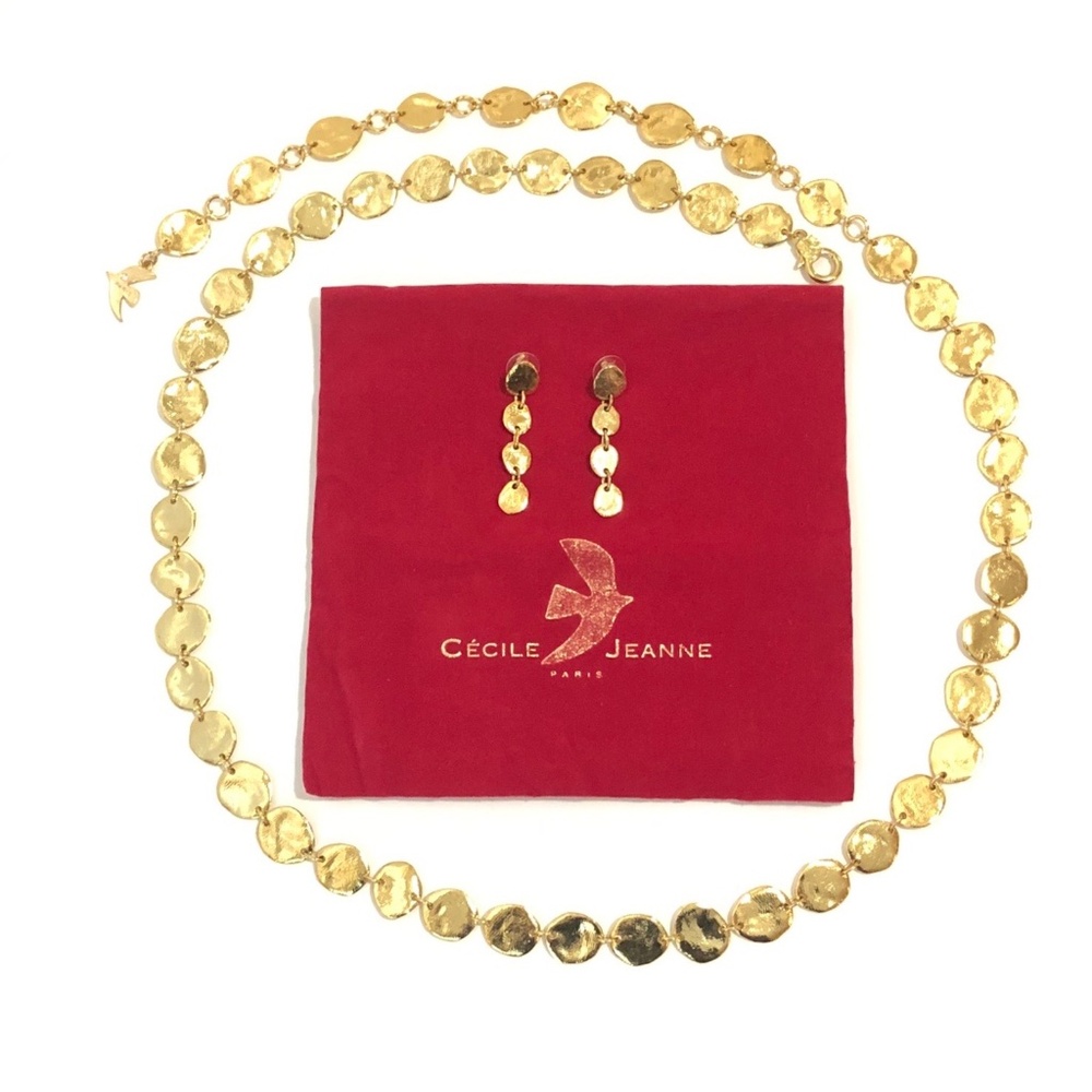 Cecile Jeanne Paris Thumbprint Necklace & Earrings